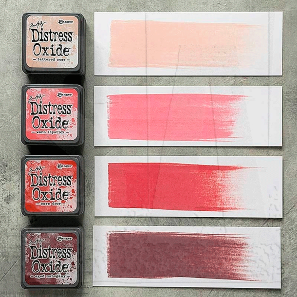 Distress Mini Oxide Kit 13 - Tattered Rose, Worn Lipstick, Barn Door, Aged Mahogany