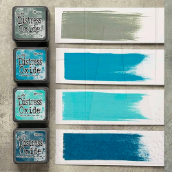 Distress Mini Oxide Kit 16 - Iced Spruce, Broken China, Salvaged Patina, Uncharted Mariner