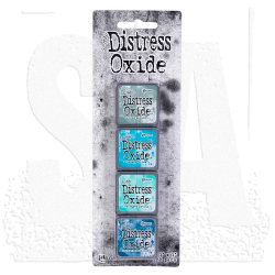 Distress Mini Oxide Kit 16 - Iced Spruce, Broken China, Salvaged Patina, Uncharted Mariner