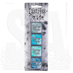 Distress Mini Oxide Kit 16 - Iced Spruce, Broken China, Salvaged Patina, Uncharted Mariner