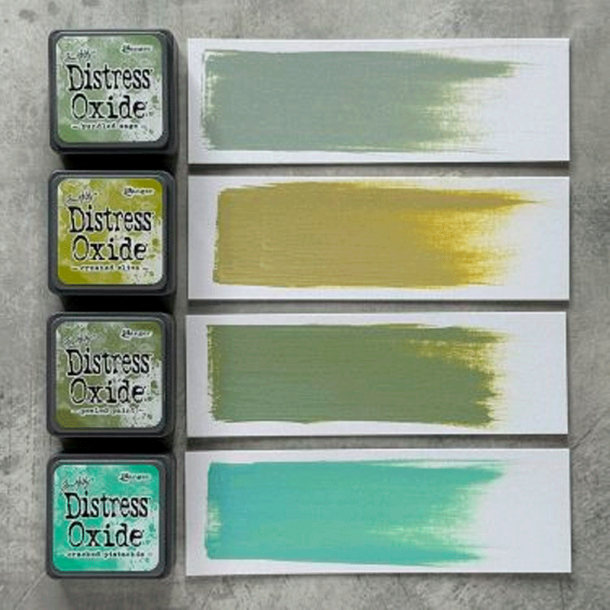Distress Mini Oxide Kit 3 - Bundled Sage/Crushed Olive/Peeled Paint/Cracked Pistachio