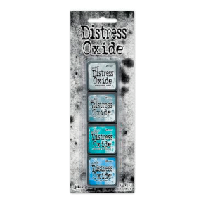 Distress Mini Oxide Kit 4 - Weathered Wood/Stormy Sky/Peacock Feathers/Salty Ocean