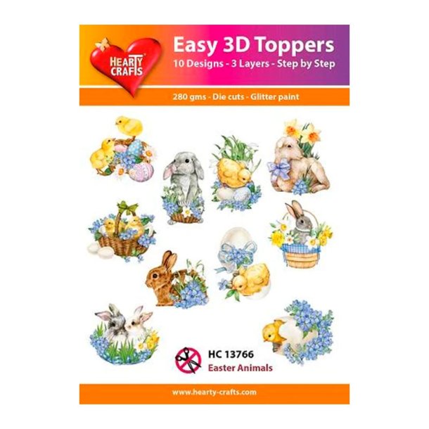 Hearty Crafts - Easy 3D Toppers - Udstansede motiver m Pske