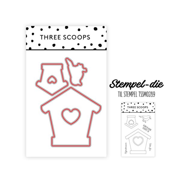 Three Scoops - Stempel + Die - Fuglehus  hjerterum