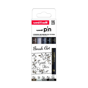 Uni-ball - Uni Pin - Brush art st - 5 stk