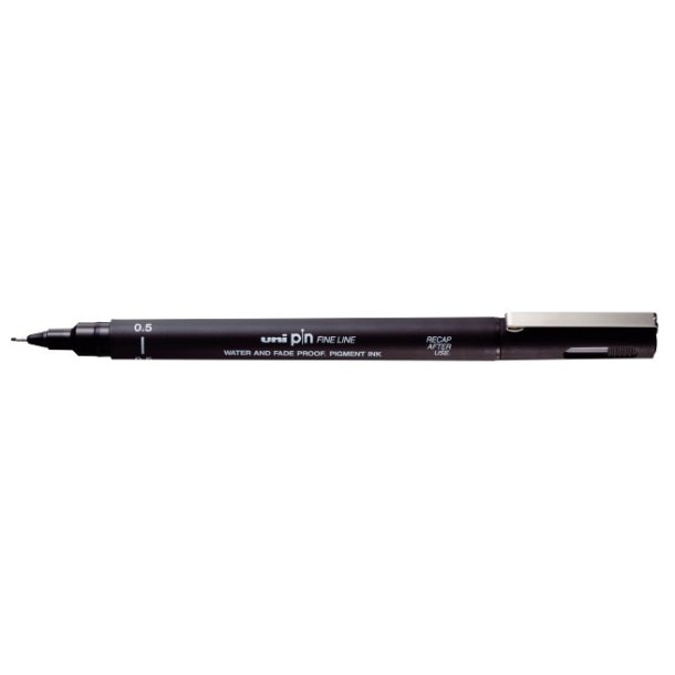 uni pin - Fine line - Sort - 0,5