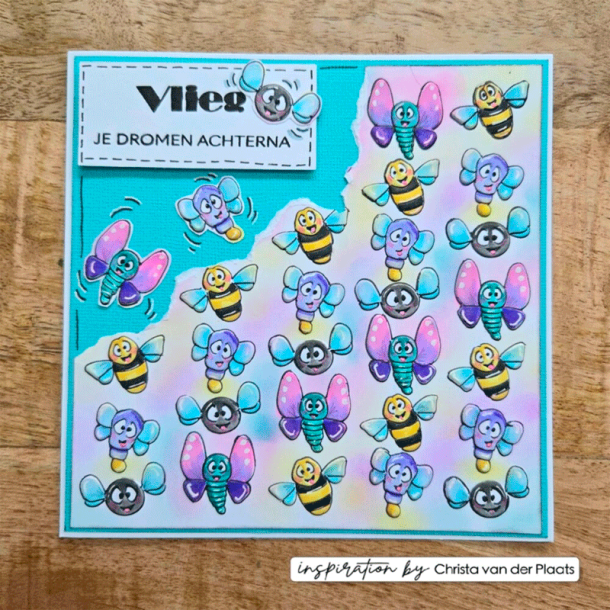 Vaessen Creative - Embossing folder - Zoom / Sommerfugle og bier