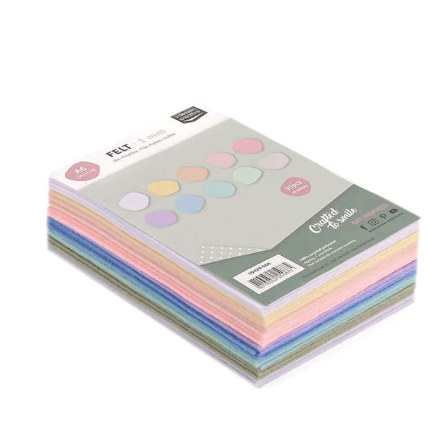 Vaessen Creative - Filt Multipakke - 30 ark - A6 - Pastel
