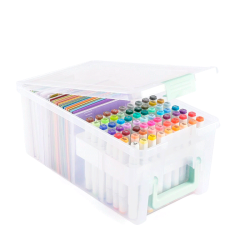 Vaessen Creative - Markers + Kort - Opbevaringsboks - 39 x 21 x 16 cm