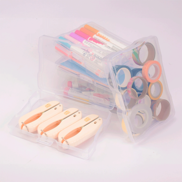 Vaessen Creative - Opbevaringsboks med 16 transparente kasser