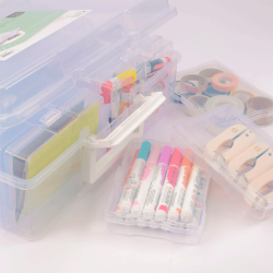 Vaessen Creative - Opbevaringsboks med 16 transparente kasser