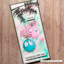 Vaessen Creative - Stempel - Julekugler med ansigt 1