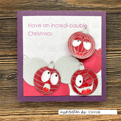 Vaessen Creative - Stempel - Julekugler med ansigt 2