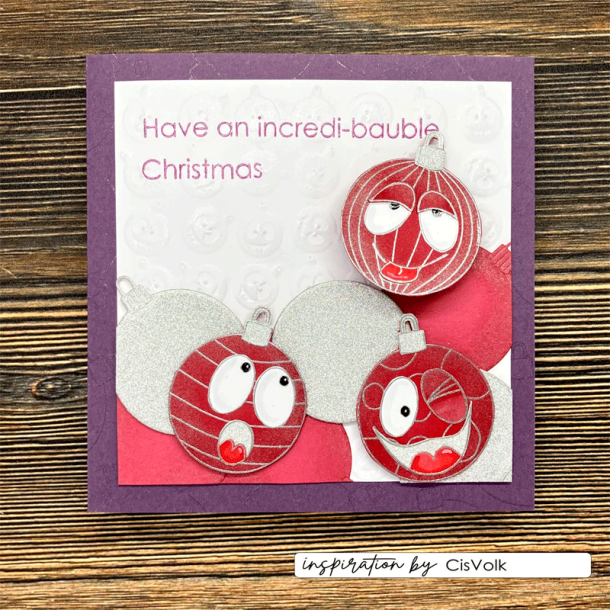 Vaessen Creative - Stempel - Julekugler med ansigt 2