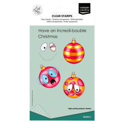 Vaessen Creative - Stempel - Julekugler med ansigt 2