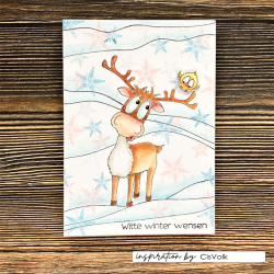 Vaessen Creative - Stempel - Rensdyr og sne