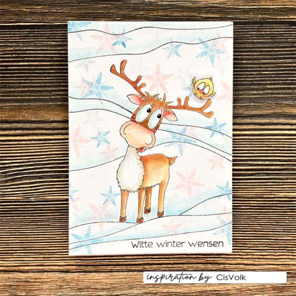 Vaessen Creative - Stempel - Rensdyr og sne