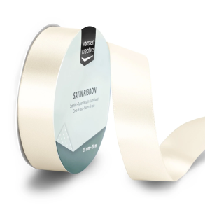 Vaessen Creative - Satinb�nd - 20 m - 2,5 cm - Antique White