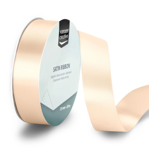 Vaessen Creative - Satinb�nd - 20 m - 2,5 cm - Ivory