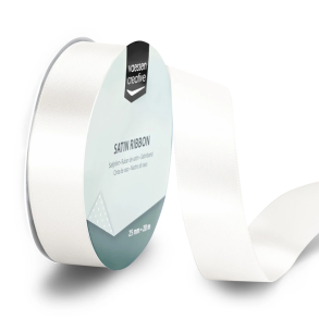 Vaessen Creative - Satinb�nd - 20 m - 2,5 cm - White