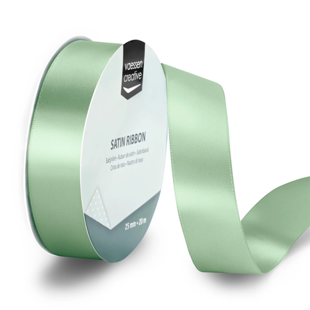 Vaessen Creative - Satinb�nd - 20 m - 2,5 cm - Sage Green