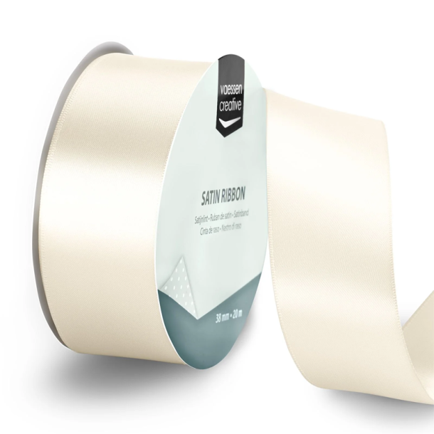 Vaessen Creative - Satinb�nd - 20 m - 3,8 cm - Antique White