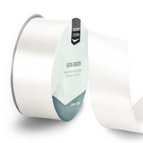 Vaessen Creative - Satinb�nd - 20 m - 3,8 cm - White