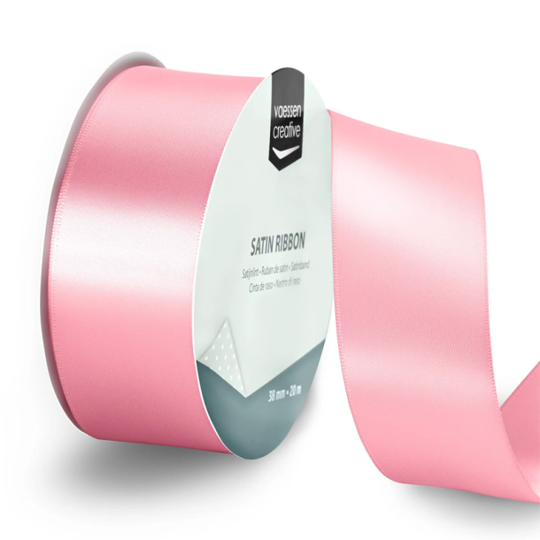 Vaessen Creative - Satinb�nd - 20 m - 3,8 cm - Light Pink