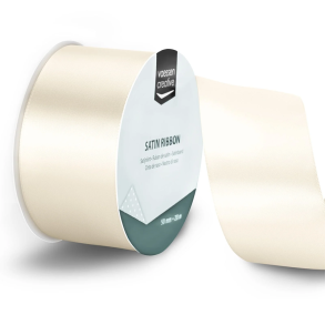 Vaessen Creative - Satinb�nd - 20 m - 5 cm - Antique White