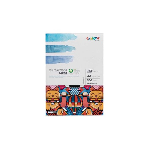 CARIOCA PLUS - Vandfarve blok 300g - A4 - 20 sider