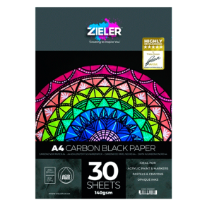 Zieler - Blok med sort papir - A4 - 30 ark