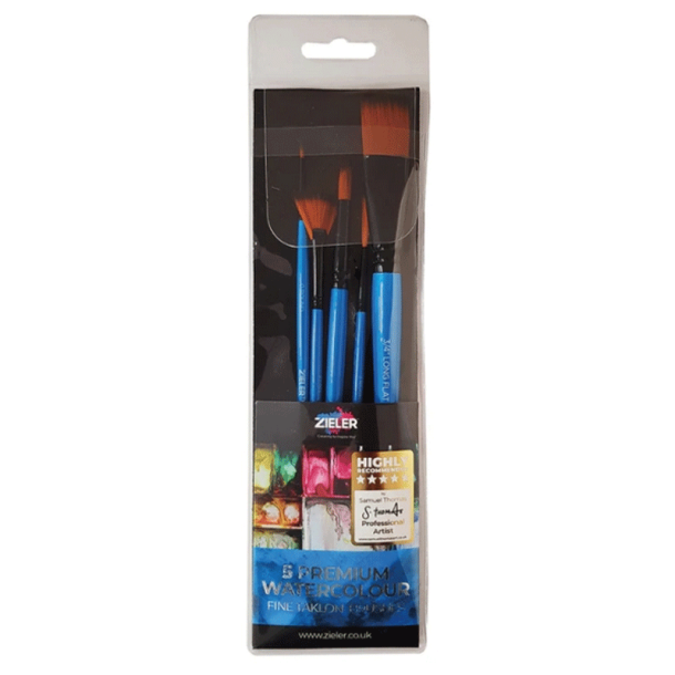 Zieler - Pensler til akvarelmaling - 5 stk