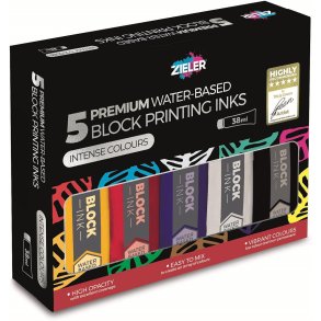 Zieler - Svrte til linoleumstryk - 5 farver - 38ml