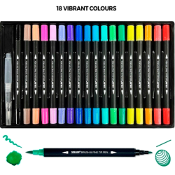 Zieler - Twinmarkers - Pensel og fine - 18 stk