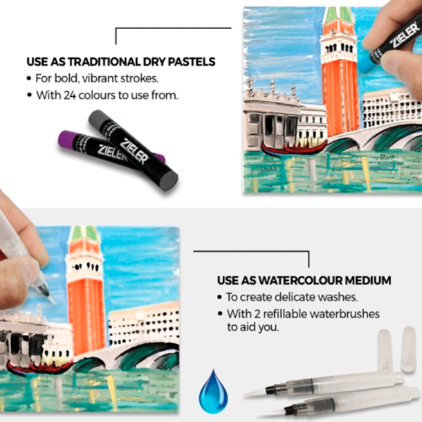 Zieler - Vandoplselige oliepasteller - 24 stk