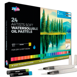 Zieler - Vandoplselige oliepasteller - 24 stk