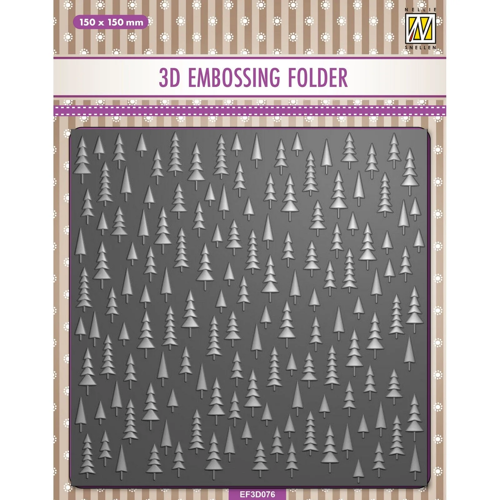 Nellie Snellen 3D embossingfolder Christmas Trees Kort & Scrap